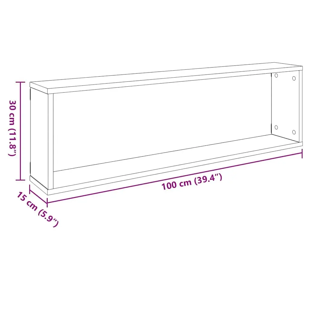 Wall Cube Shelves 4 pcs High Gloss Grey Floating Storage Display Organiser
