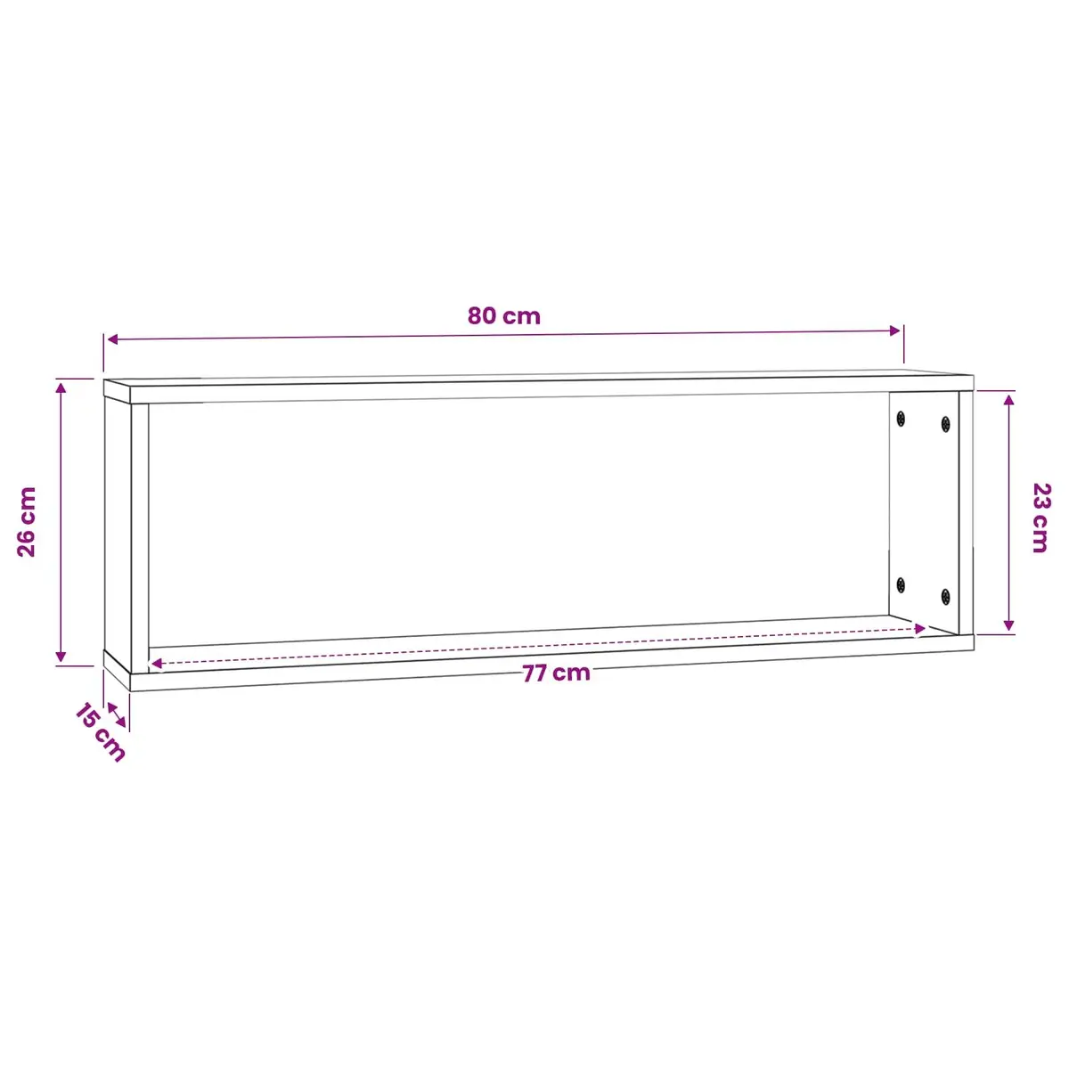 Wall Cube Shelves 2 pcs Grey 80x15x26.5 cm Display Storage Floating Shelving