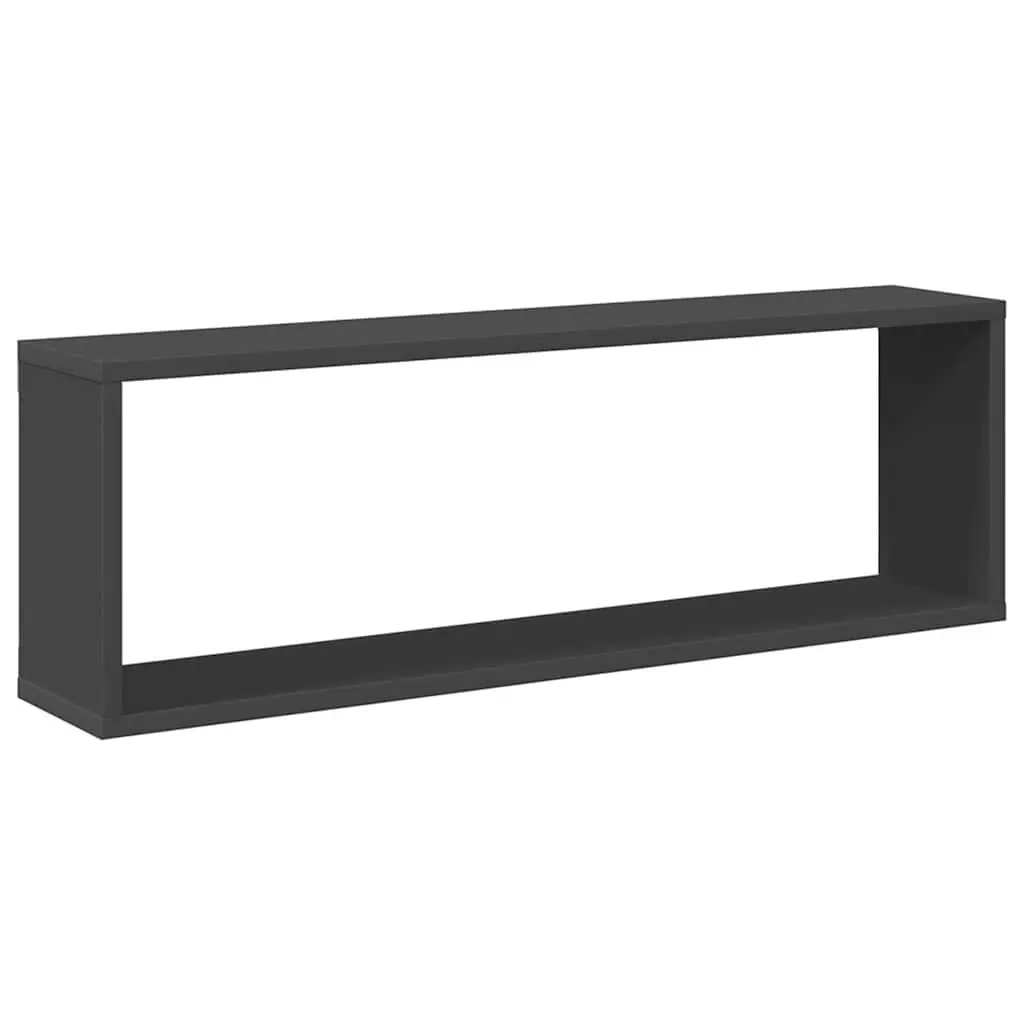 Grey Floating Wall Cube Shelves 6-Piece Set for Storage