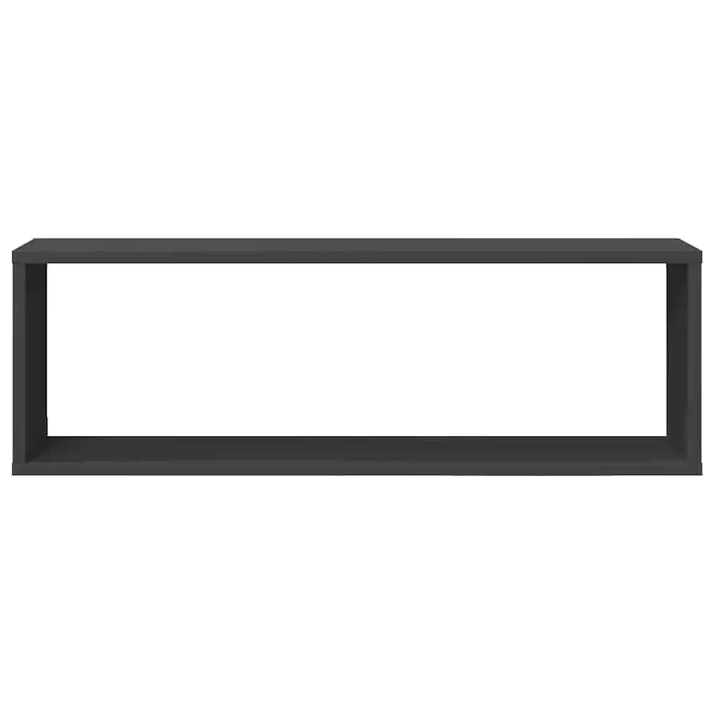 Grey Floating Wall Cube Shelves 6-Piece Set for Storage