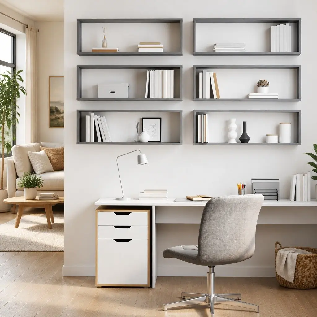 Wall Cube Shelves Engineered Wood 80 x 15 x 26.5 cm Grey Set 6