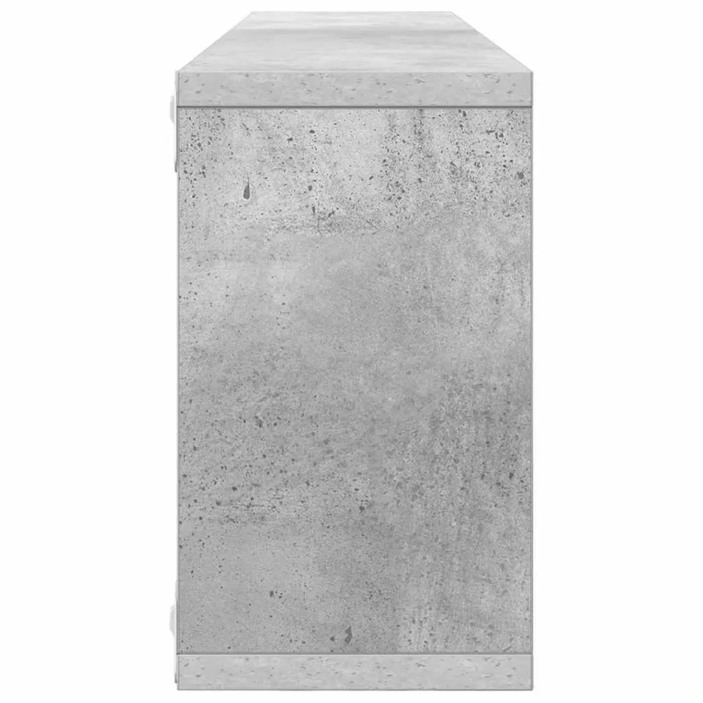Wall Cube Shelves Engineered Wood 80 x 15 x 26.5 cm Grey Set 6