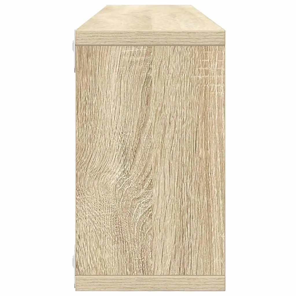 Cube Shelves Engineered Wood 80 x 15 x 26.5 cm White Sonoma Oak 6 Piece Set