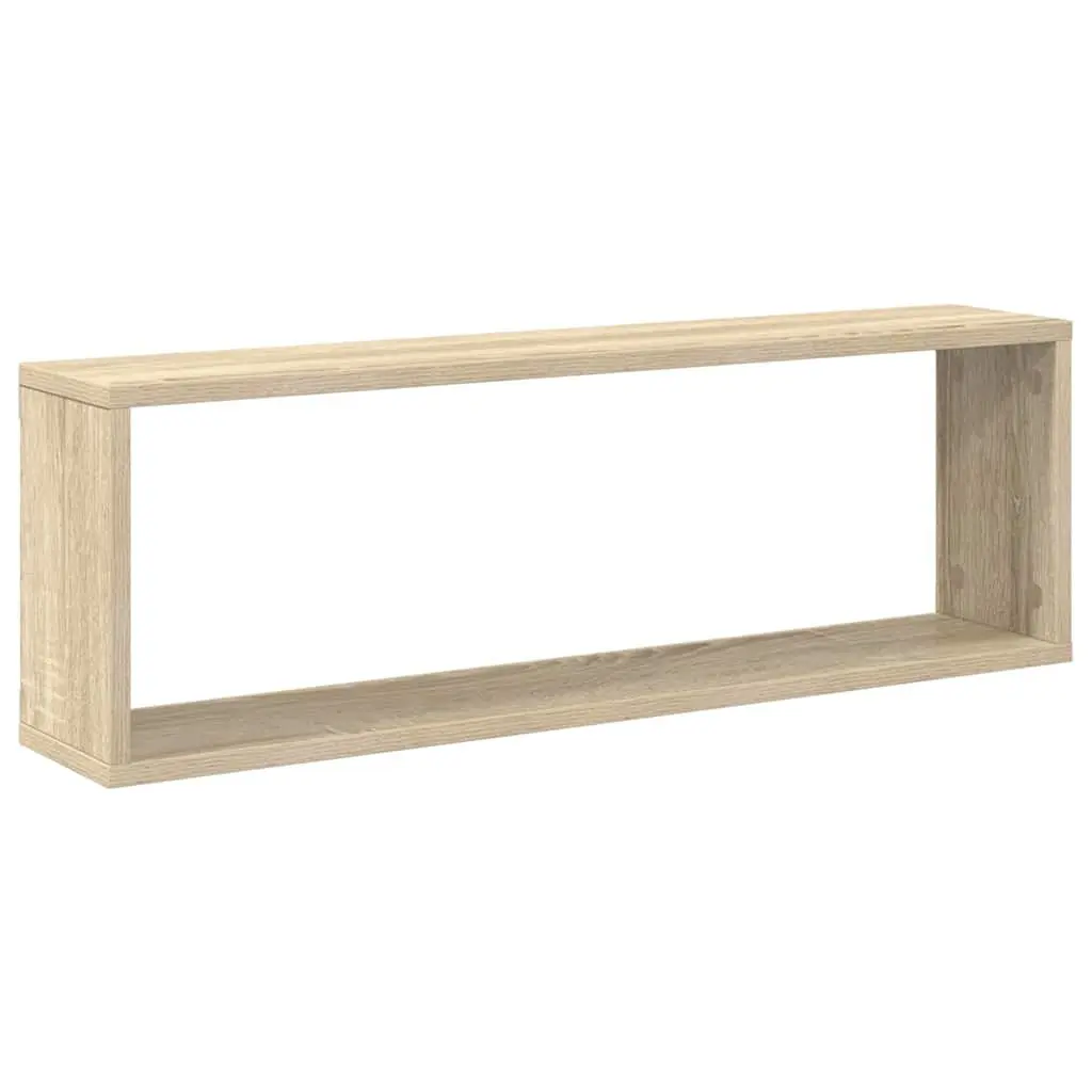 Cube Shelves Engineered Wood 80 x 15 x 26.5 cm White Sonoma Oak 6 Piece Set