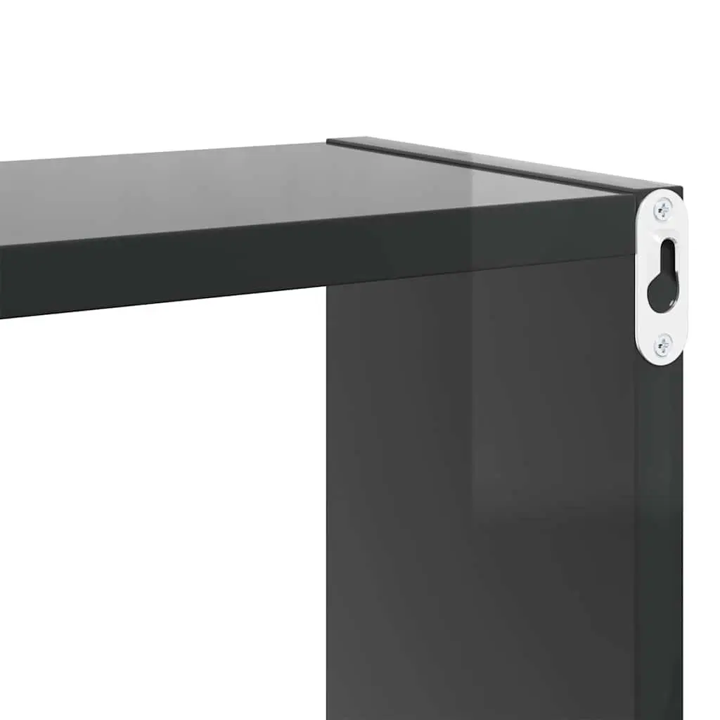 Grey Cube Shelves Set for Display and Storage