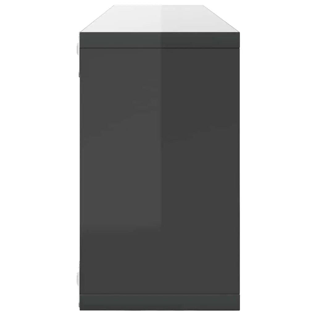 Wall Cube Shelves Engineered Wood 80 x 15 x 26.5 cm Grey 6 Piece Storage Display Floating Shelving Unit