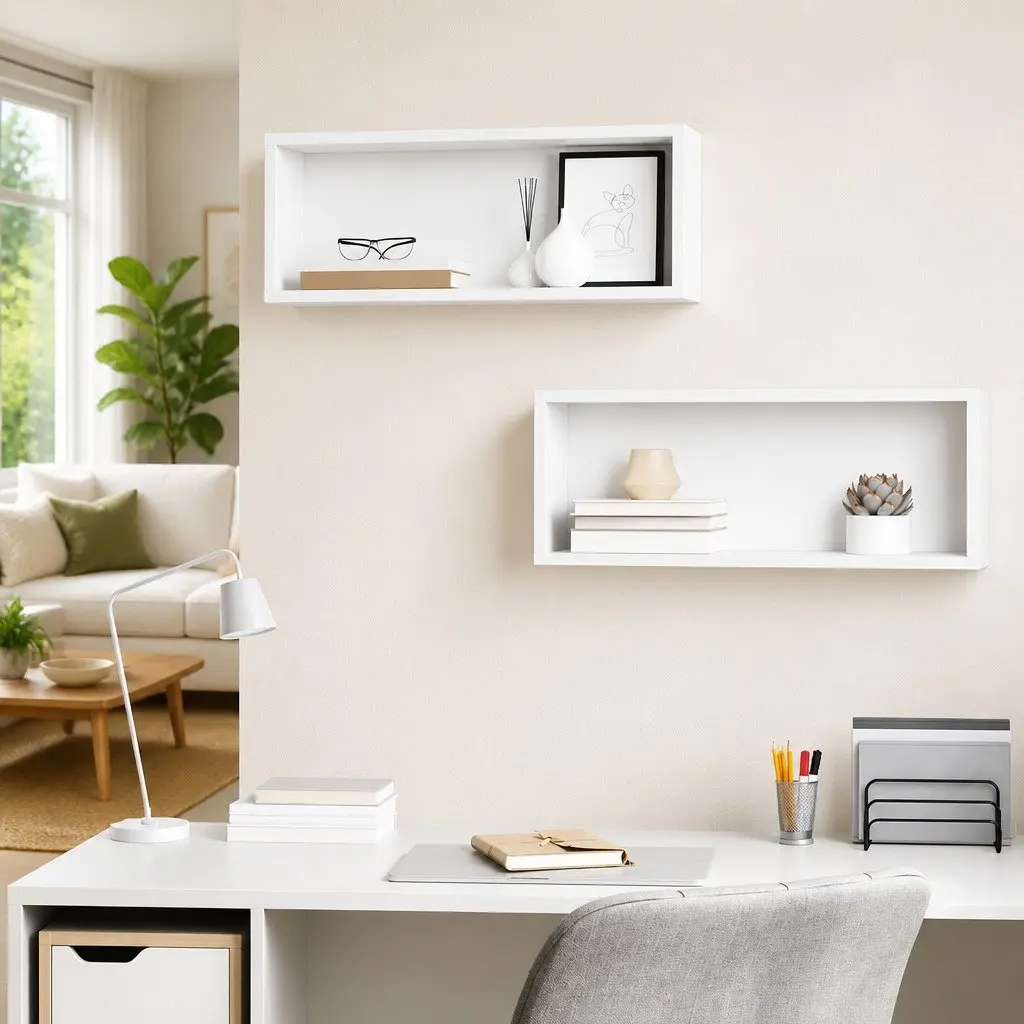 White Wall Cube Shelves for Display and Storage