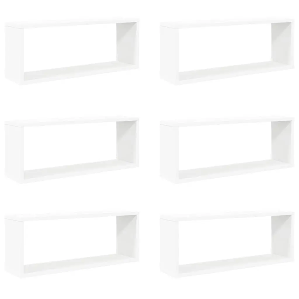 White Wall Cube Shelves 6 Piece Set