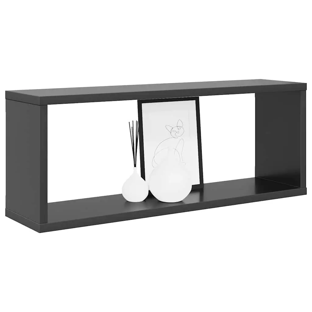 Wall Cube Shelves 6 pcs Grey Floating Storage Display Organizer Set