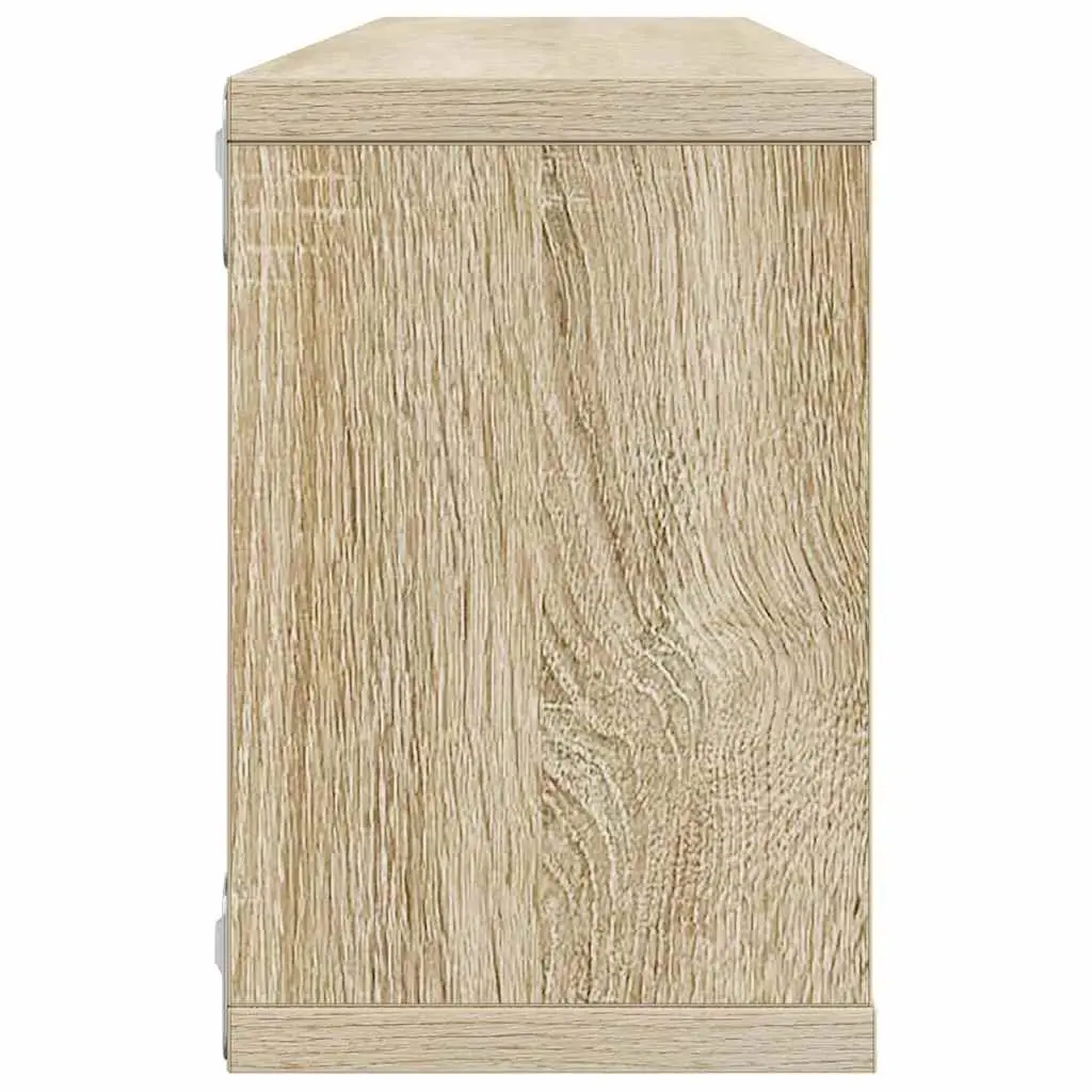 Wall Cube Shelves Engineered Wood 60W x 15D x 23H cm Brown