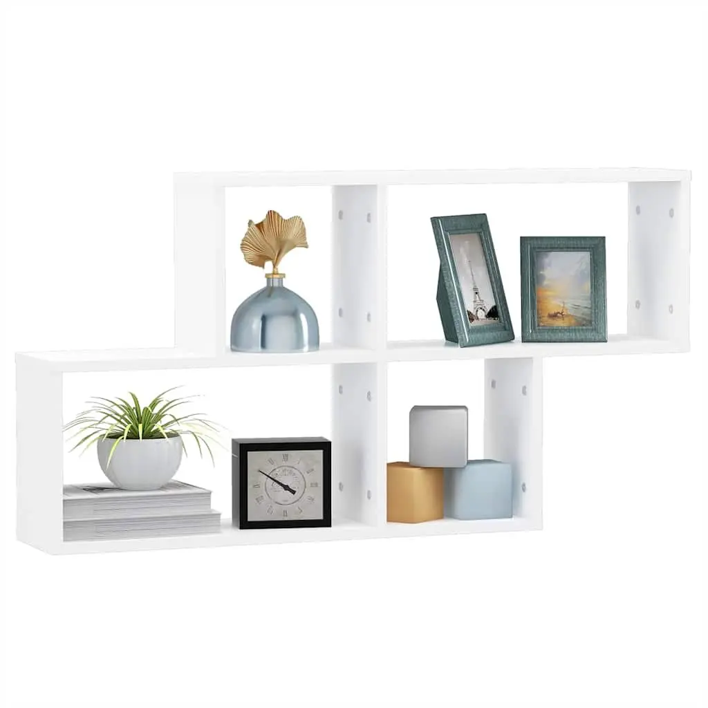 White Wall Shelf Cube Storage Display Unit Modern Home Decor Bedroom Living Room