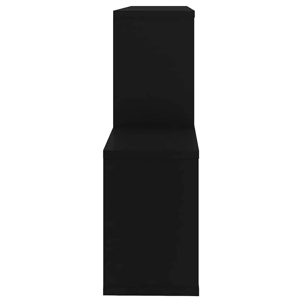 Black Floating Wall Shelf for Storage and Display