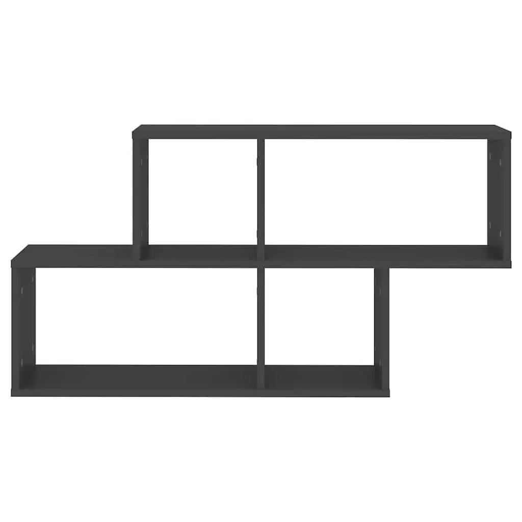 Grey Floating Wall Shelf for Displaying Decor