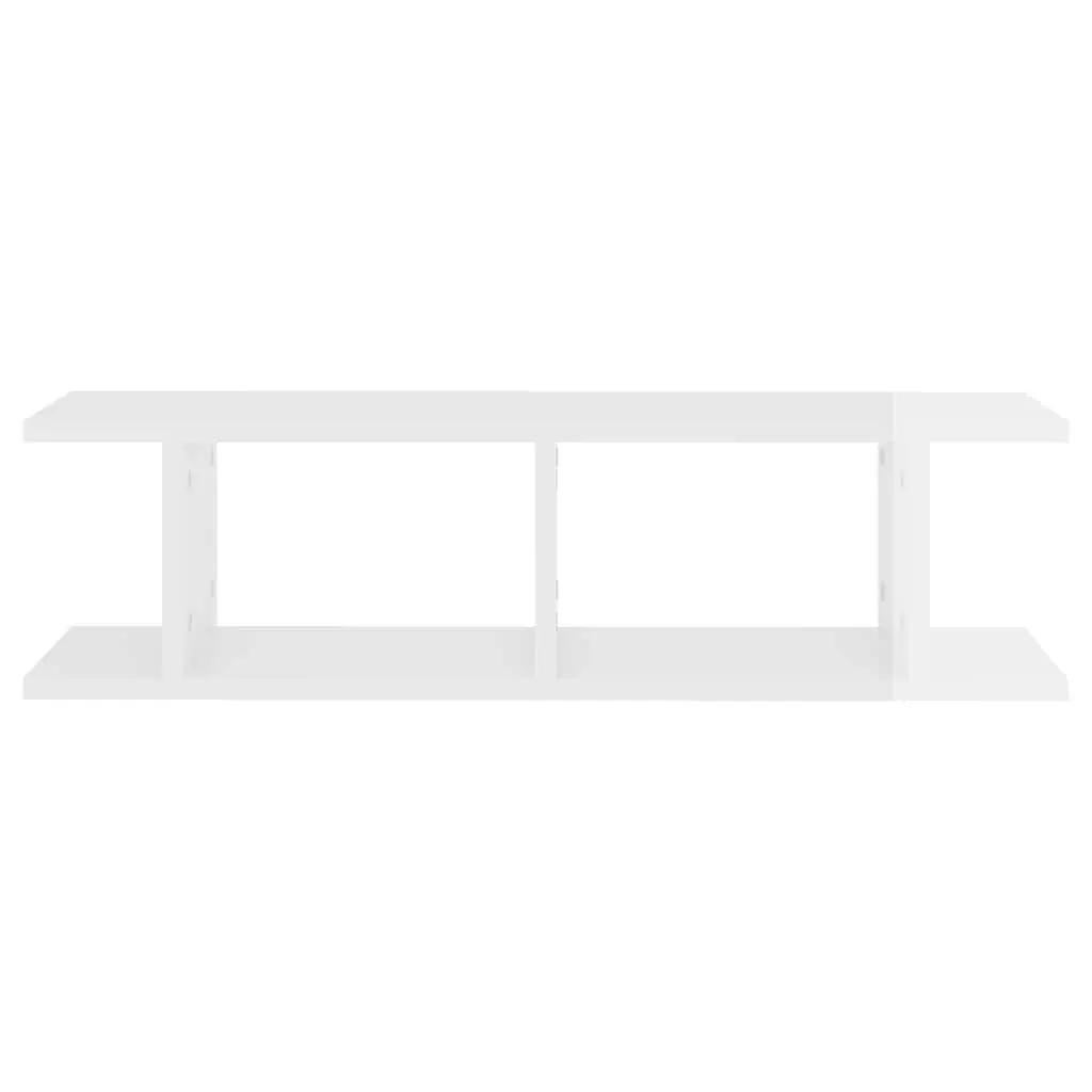 Wall Shelves 2 pcs High Gloss White Floating Display Cube Shelf Home Storage