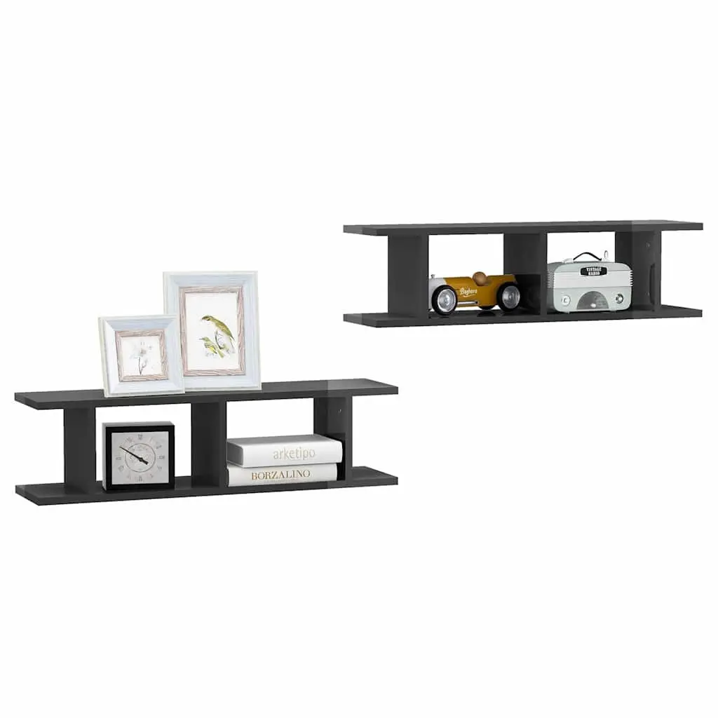 Grey Floating Cube Shelves for Display and Storage