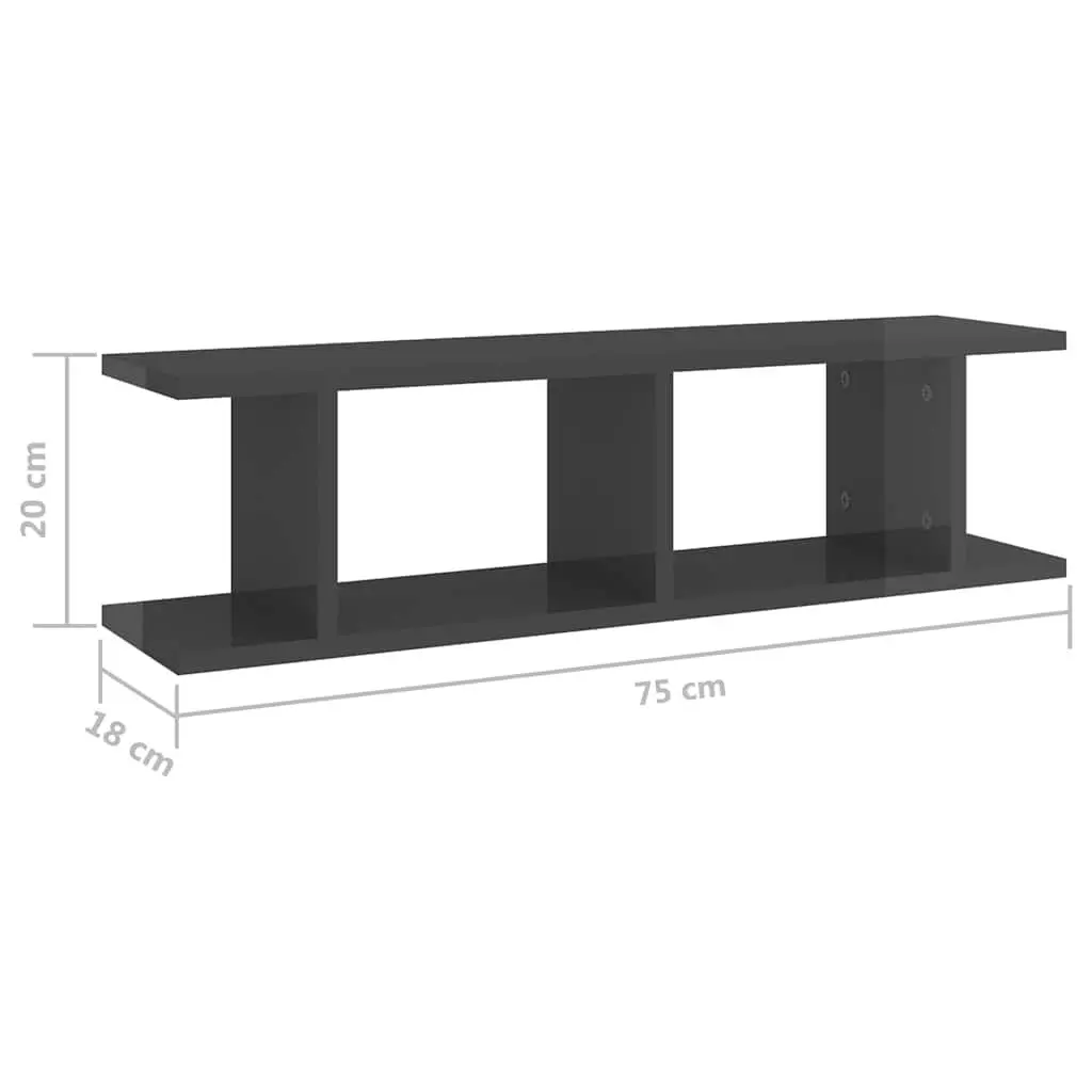 Grey Floating Cube Shelves for Display and Storage