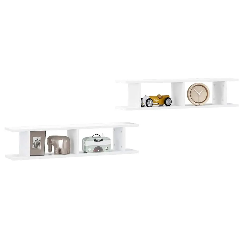 Floating Wall Shelf Engineered Wood 90x18x20cm White