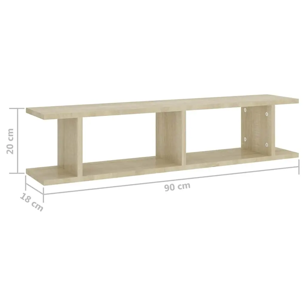 Wall Shelves 2 Pieces Brown Cube Display Storage Shelving Unit Home Decor