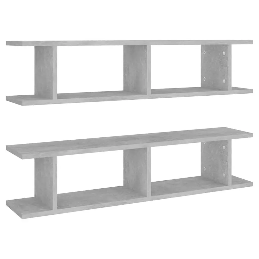 Wall Shelves 2 pc Grey Floating Display Cube Storage Bedroom Living Room Decor