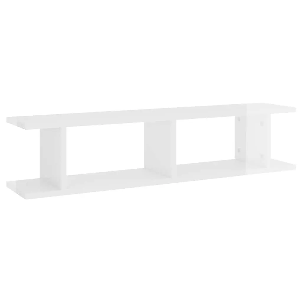 Wall Shelves 2 pcs High Gloss White Floating Cube Storage Display Shelving Unit