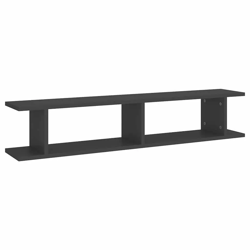 Wall Shelves 2 pcs Grey Floating Cube Display Storage Bedroom Living Room Decor