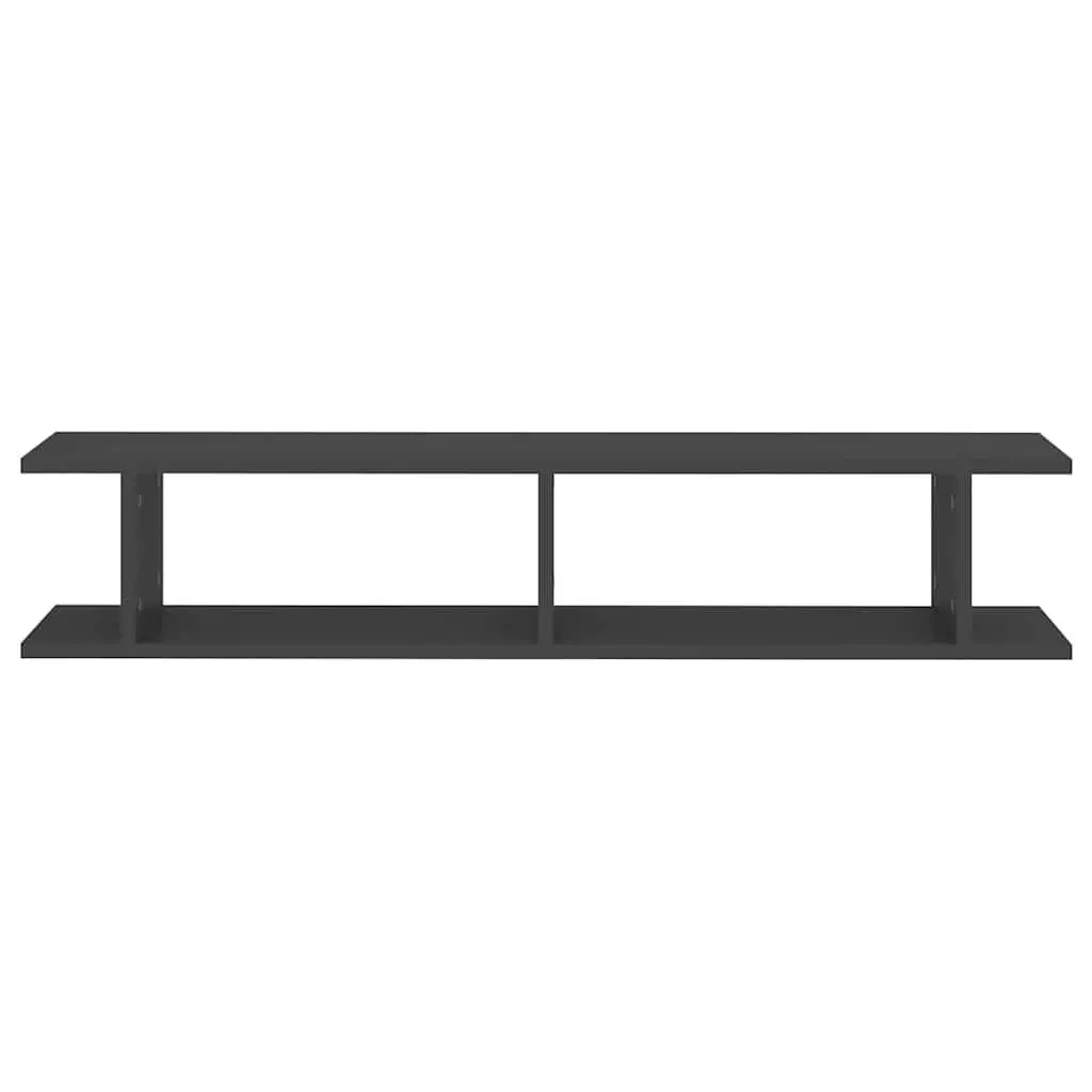 Wall Shelves 2 pcs Grey Floating Cube Display Storage Bedroom Living Room Decor