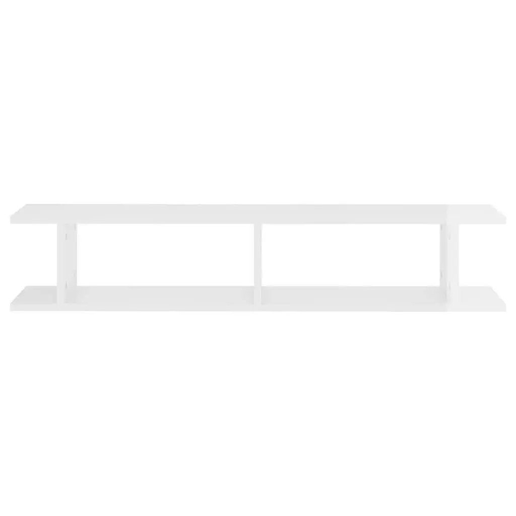 Wall Shelves 2 pcs White High Gloss Floating Display Cube Storage Living Room