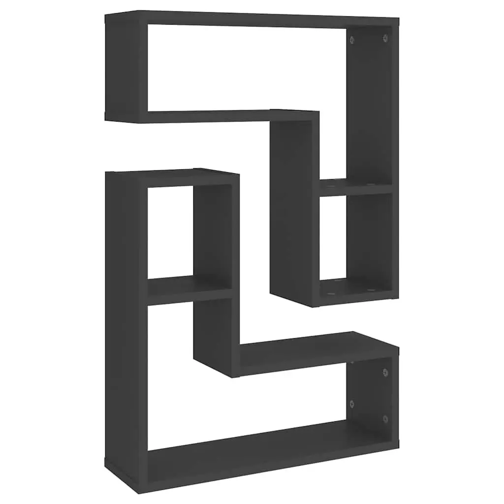 Wall Shelves 2 pcs Grey Cube Floating Display Storage Living Room Bedroom Decor