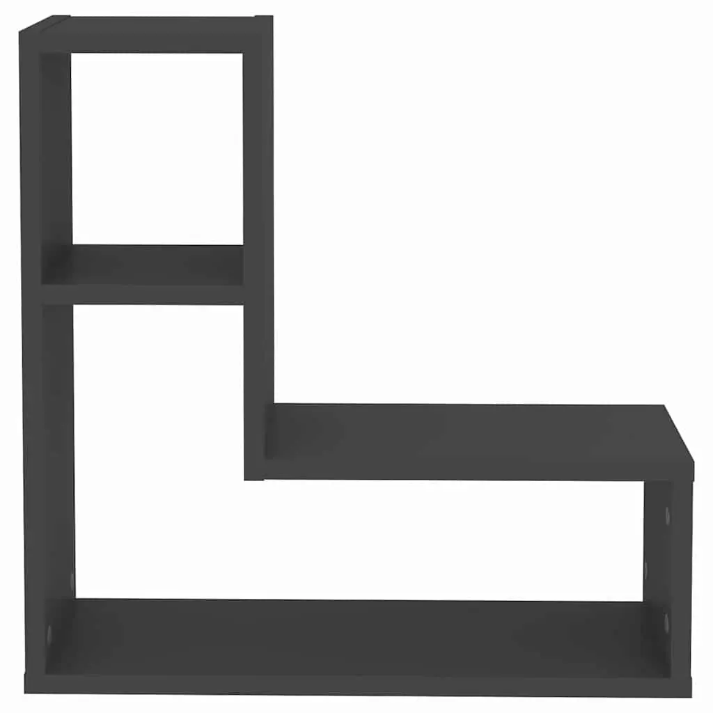 Wall Shelves 2 pcs Grey Cube Floating Display Storage Living Room Bedroom Decor