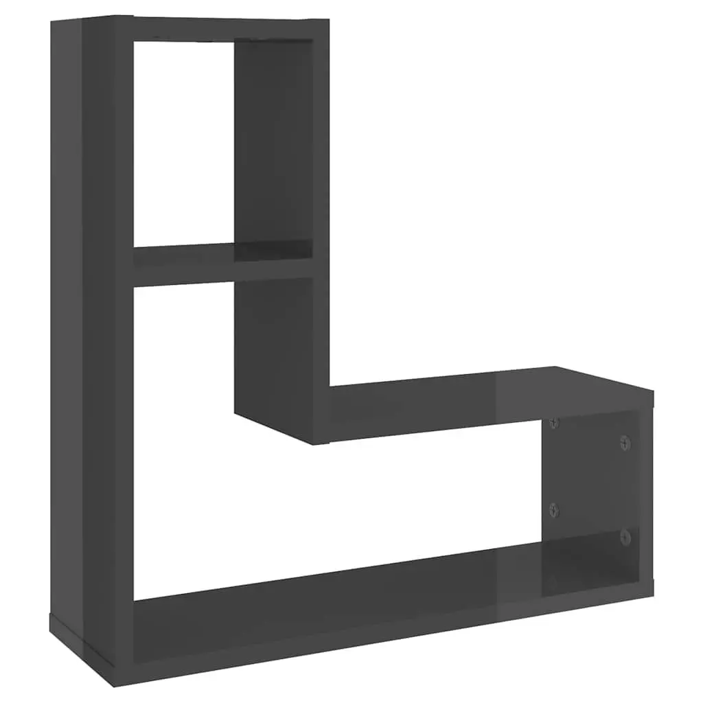 Wall Shelves 2 pcs Grey Cube Display Storage Shelving Unit Home Decor