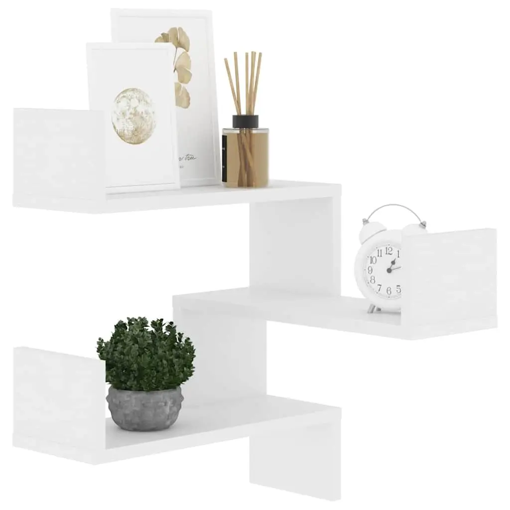 Wall Corner Shelf White Storage Display Shelving Unit Home Decor Living Room