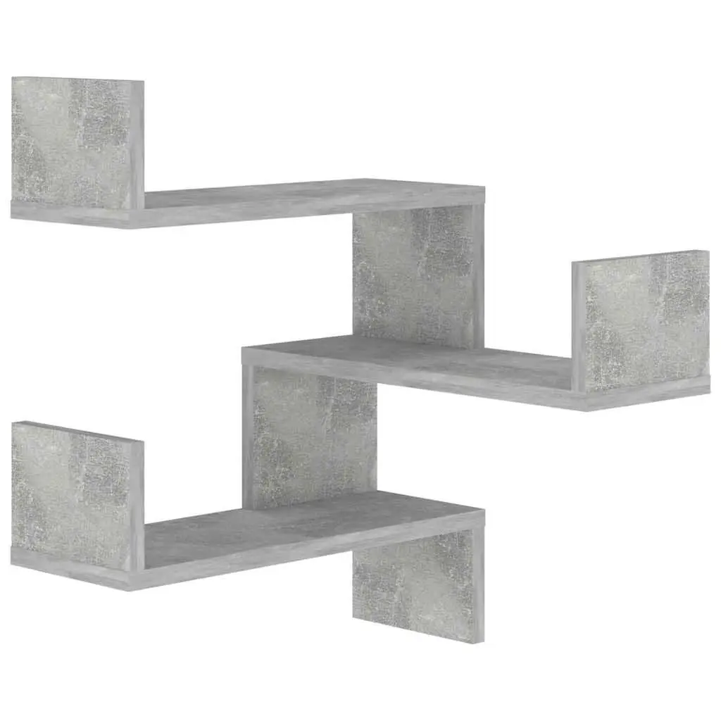 Wall Corner Shelves Engineered Wood 40x40x50 cm Grey 2 Pieces