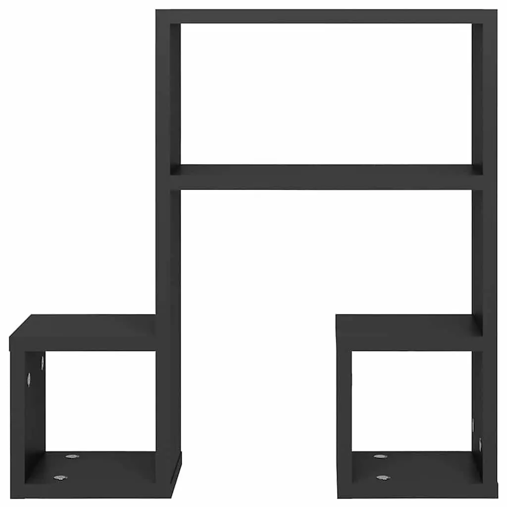 Wall Shelves 2 pcs Grey Music Note Design Bedroom Living Room Display Storage