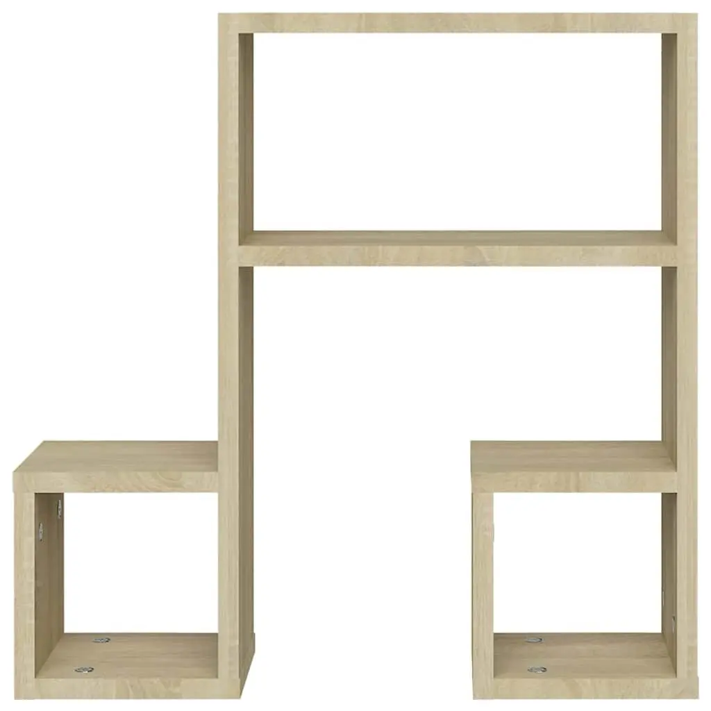 Wall Shelves 2 Pieces Music Note Shape Brown Storage Display Floating Shelf