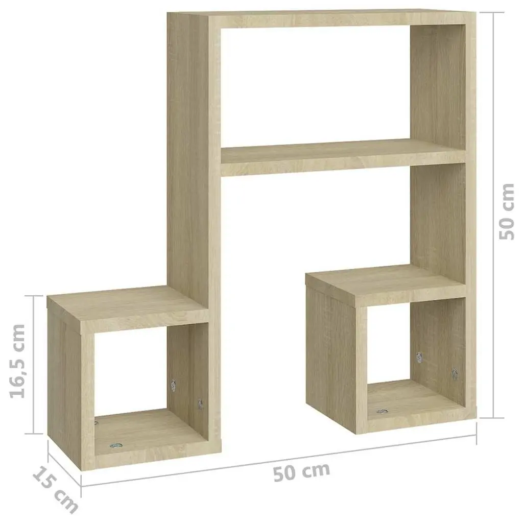 Wall Shelves 2 Pieces Music Note Shape Brown Storage Display Floating Shelf
