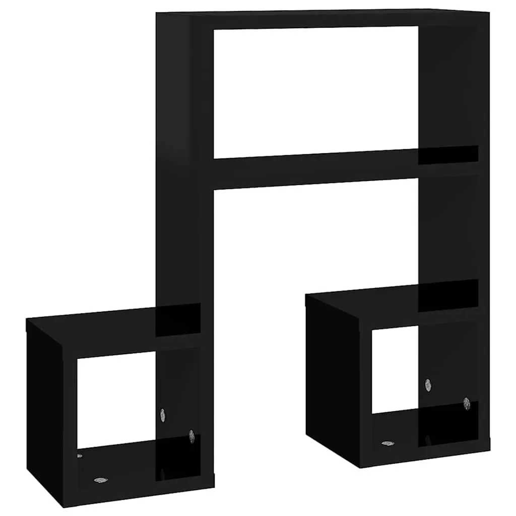 Music Note Wall Shelf Black 50x15x50 cm Floating Storage Display Shelves