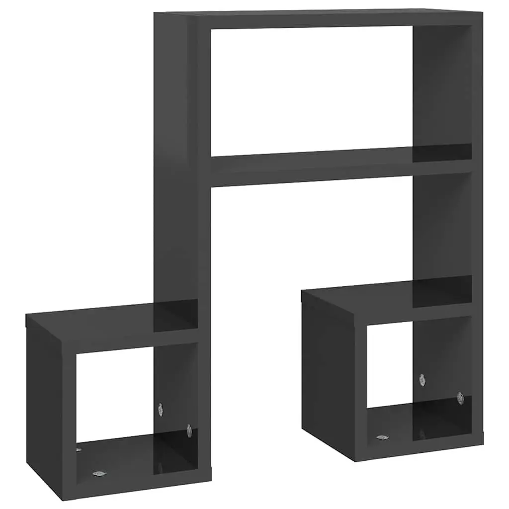 Music Note Wall Shelf 2 Pcs Grey Storage Display Hanging Shelves Home Decor