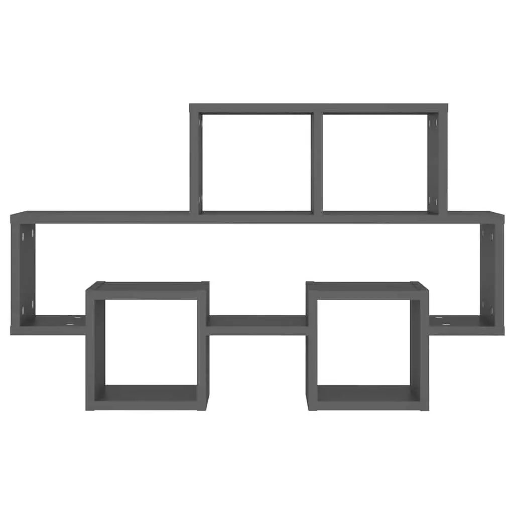 Car-Shaped Wall Shelf Grey Open Compartment Hanging Storage Display Organiser
