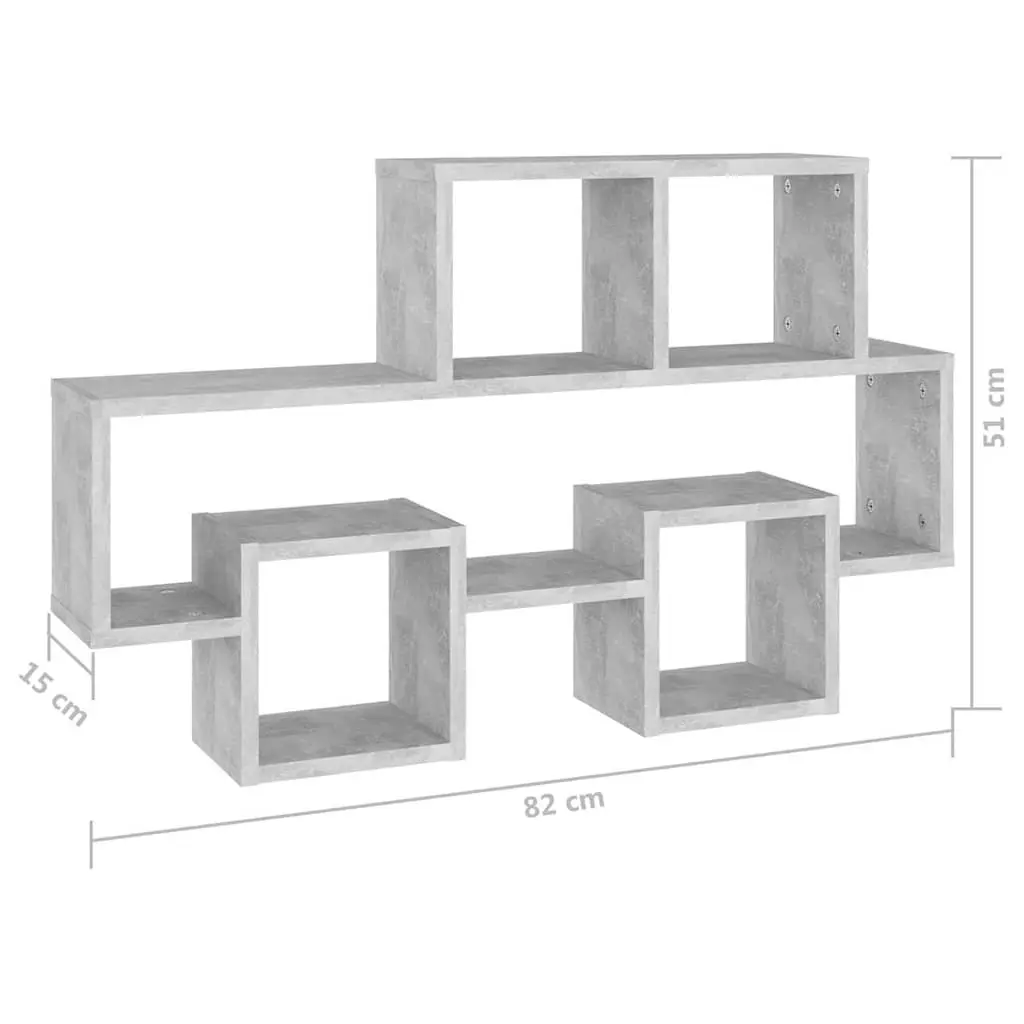 Wall Shelf Car-Shaped Grey Storage Display Hanging Organiser Engineered Wood
