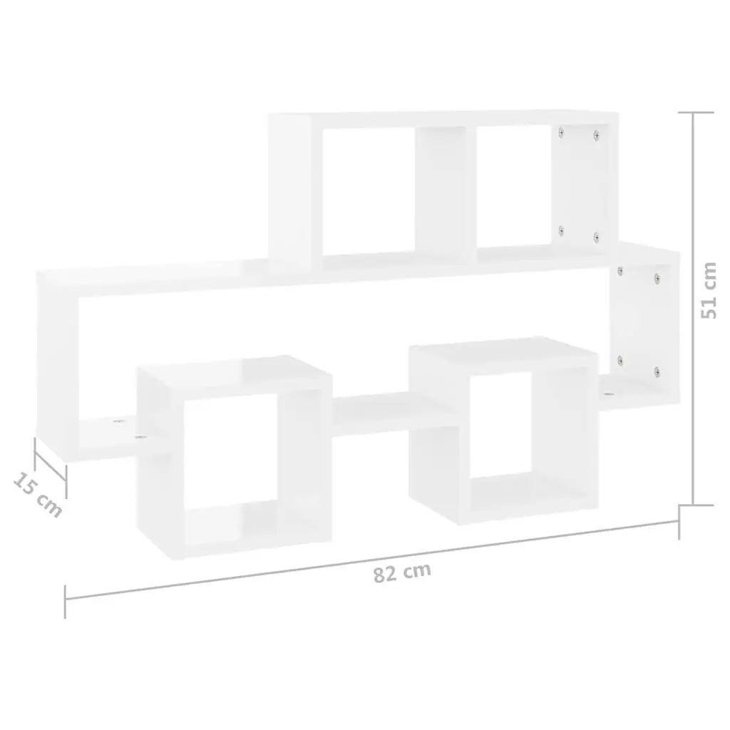 Car-Shaped Wall Shelf White Engineered Wood Storage Display Hanging Organizer