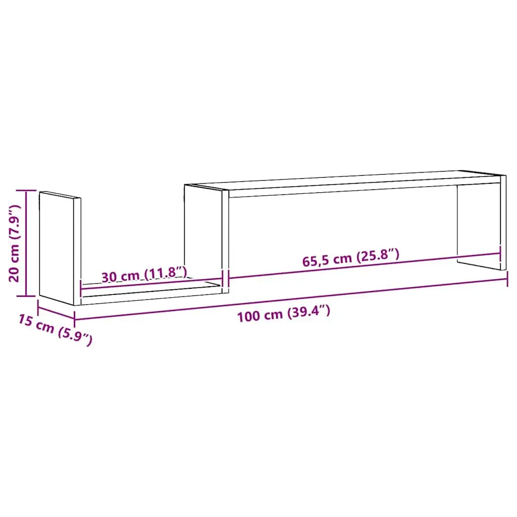 Wall Shelves 2 Pieces White Floating Display Shelf Invisible Mount Home Decor