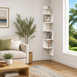 Stylish White Wall Corner Shelf for Space Optimization
