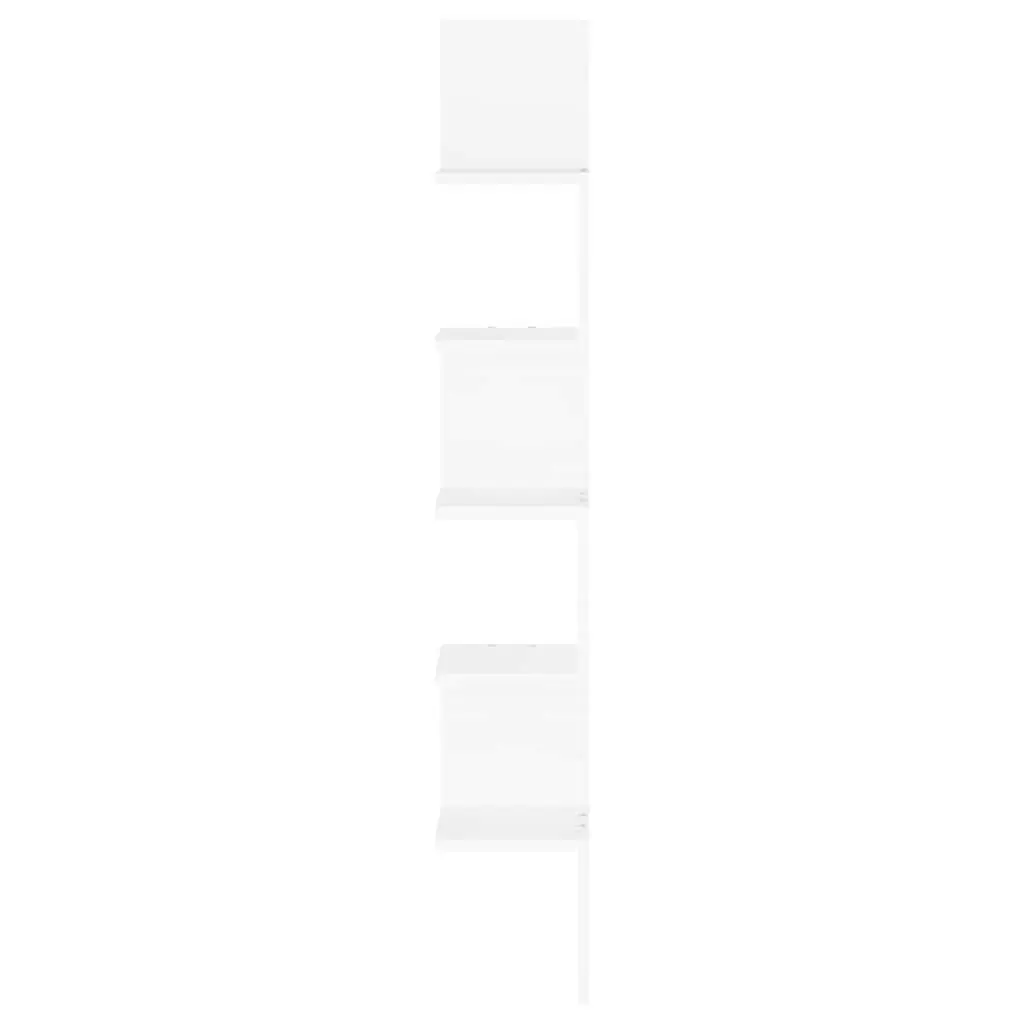 Wall Corner Shelf Engineered Wood 20 x 20 x 127.5 cm White