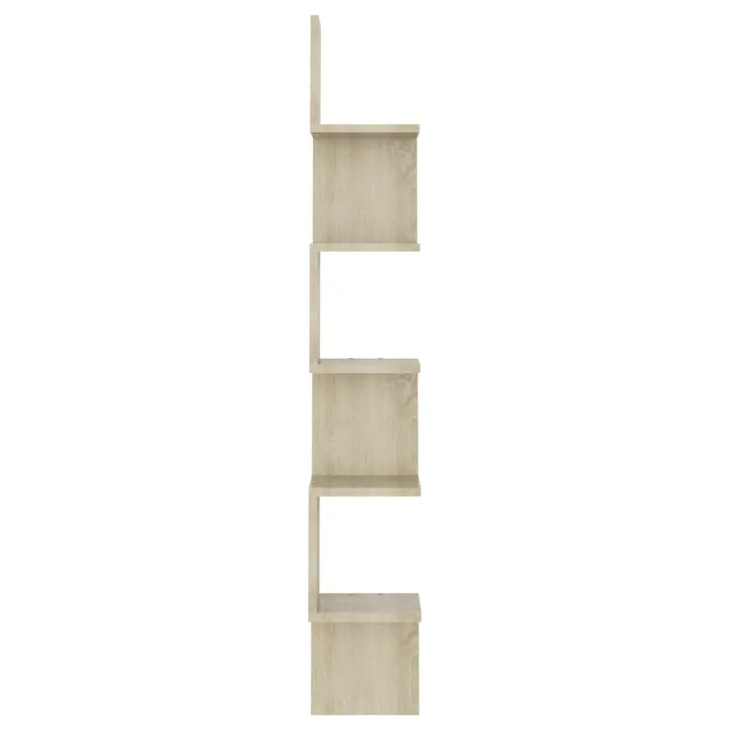 Brown Engineered Wood Wall Corner Shelf