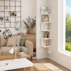 High Gloss White Corner Shelf for Stylish Display