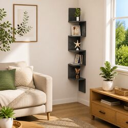 High Gloss Grey Wall Corner Shelf for Stylish Storage