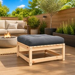 Outdoor Modular Footstool with Cushion – Sturdy Pinewood