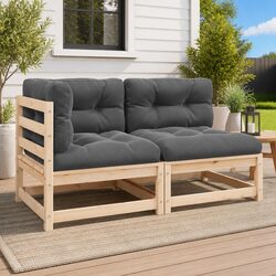 Sturdy 2 Piece Garden Lounge Set with Cushions