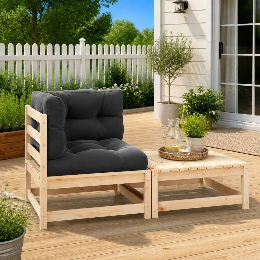 2-Piece Outdoor Sectional Sofa Set with Cushions