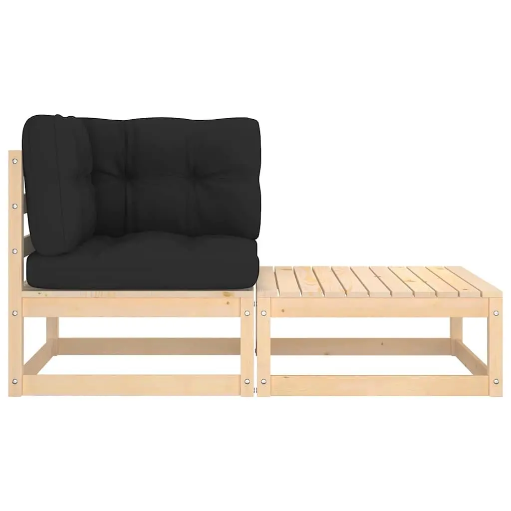2-Piece Outdoor Sectional Sofa Set with Cushions